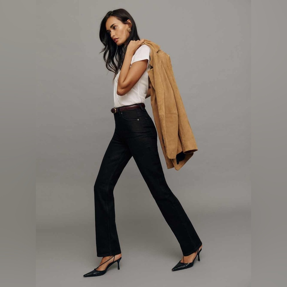 Reformation Black Straight Leg Jeans